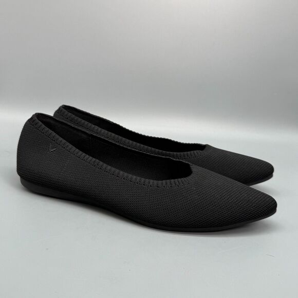 Vivaia Aria 5° Pointed-Toe Ballet Flat Women's 10 Black Knit Slip-On Comfort - Picture 1 of 11